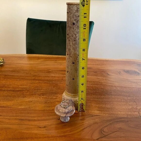 Soapstone Incense Burner 12in High Decorative Celestial Zodiac Moon Sun Marble - Picture 12 of 16